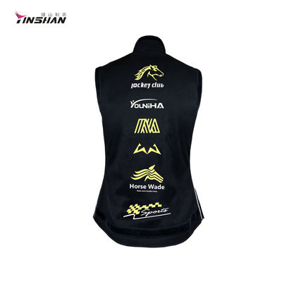 Unisex Windproof Custom Softshell Horse Racing Team Vest for Personalization and Logo
