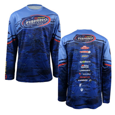 Quick Dry Performance Polyester Fabrics Custom Long Sleeve Sublimation Fishing Jerseys