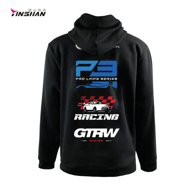 Gender-Neutral Windproof Custom Artwork Cotton Polyester Jersey Sports Racing Hoodie