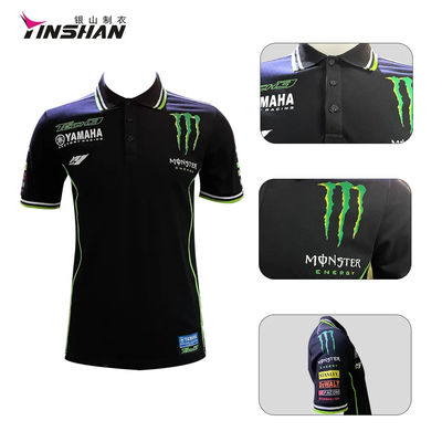 Wicking Breathable Custom Design Pit Crew Team Motorcycle Polo Shirt