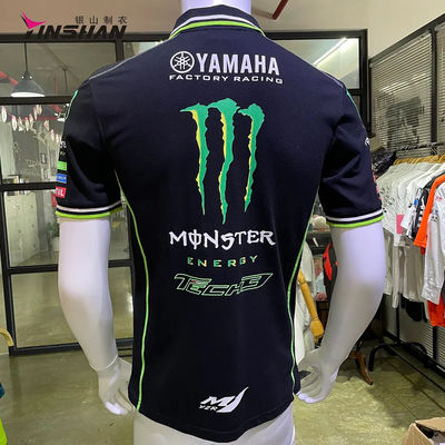 Wicking Breathable Custom Design Pit Crew Team Motorcycle Polo Shirt