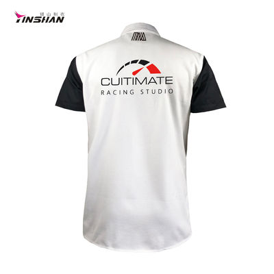 Breathable White Cotton Sportswear Custom Logo Design for Motocross F1 MotoGP Racing
