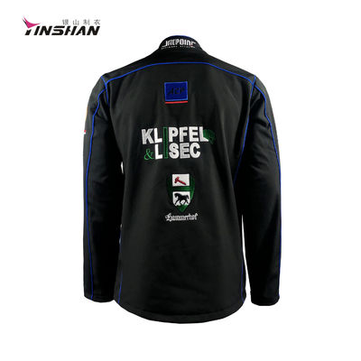 Customized Printing Methods Riding Clothing for Men Poly Cotton Softshell Race Car Jacket