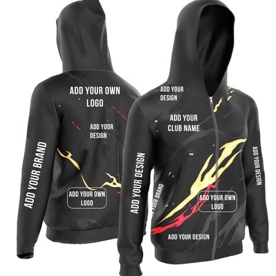 Custom Racing Teamwork Hoodie Windproof Zip Up Pullover with Cotton Polyester Design