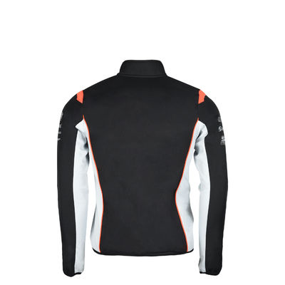 Men's Windproof Black Motorcycle Jacket with Custom Logo Patch and Racing Performance