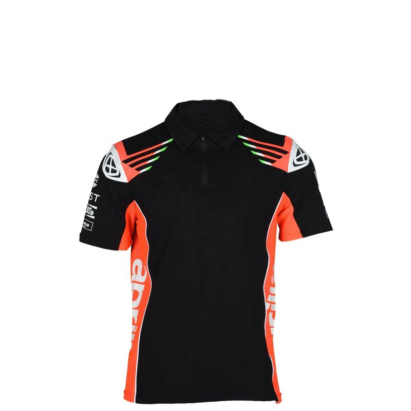Customized Designs Team Uniform Clothing Breathable Cotton Motor Racing Black Polo T Shirt for Men