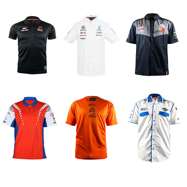 Custom Logo Design Embroidered F1 MotoGP Moto Shirts Printing Custom Request Printing